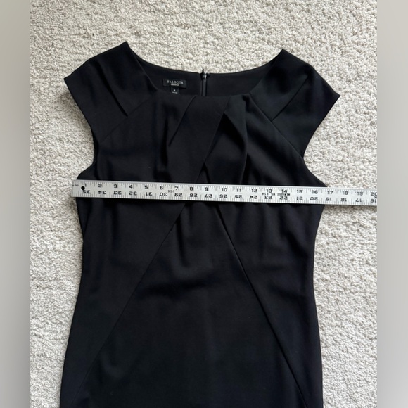 Talbots Black Sheath Dress with Cap Sleeve and Pleated Bodice Size 4 - Picture 7 of 8